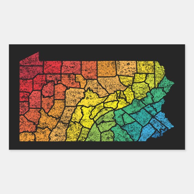 Pennsylvania Landkreis Rechteckiger Aufkleber (Vorderseite)