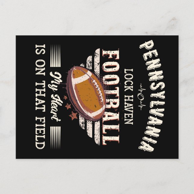 Pennsylvania Lock Haven American Football Postkarte (Vorderseite)