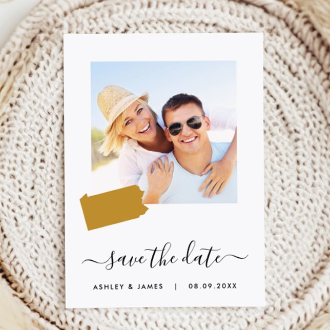 Pennsylvania Map Foto Wedding Save the Date Card (Von Creator hochgeladen)