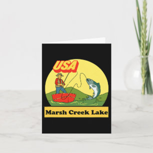 Pennsylvania Marsh Creek Lake - Usa Retro Fischen Karte