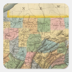 Pennsylvania, New Jersey 2 Quadratischer Aufkleber
