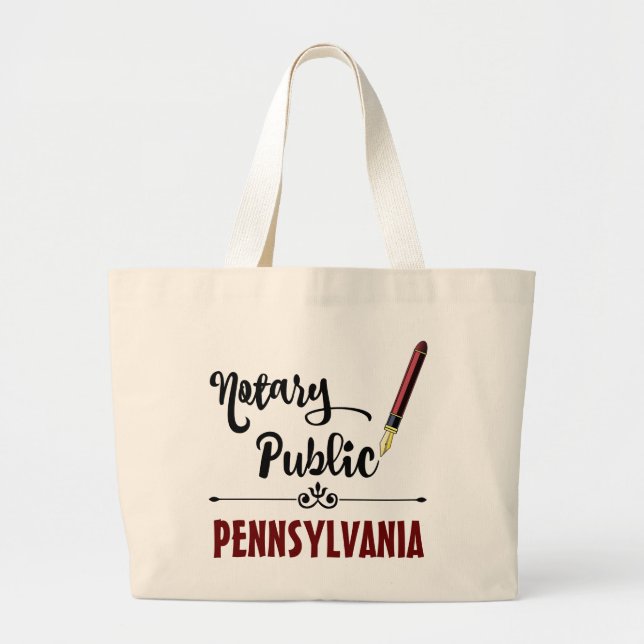 Pennsylvania Notary Public Ink Pen Jumbo Stoffbeutel (Vorne)