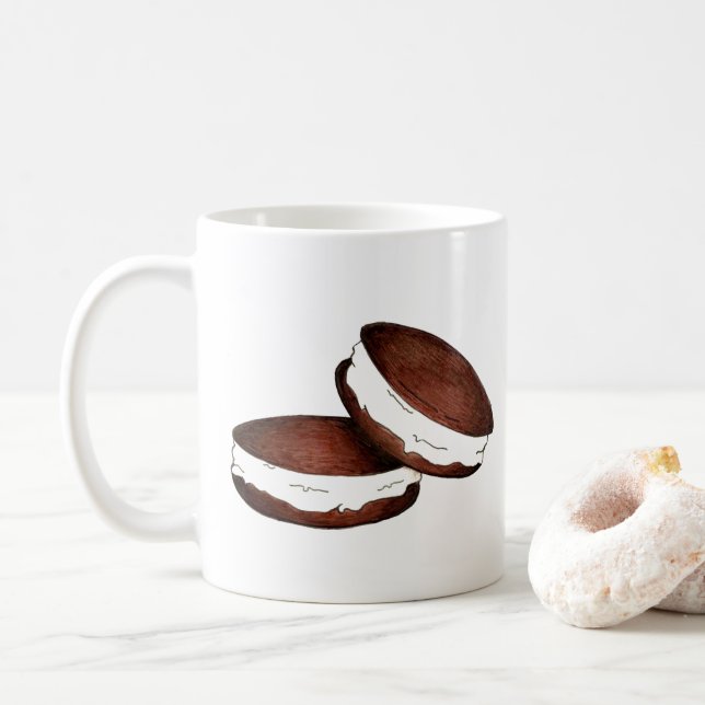 Pennsylvania PA Dutch Maine Chocolate Whoopie Pie Kaffeetasse (Mit Donut)