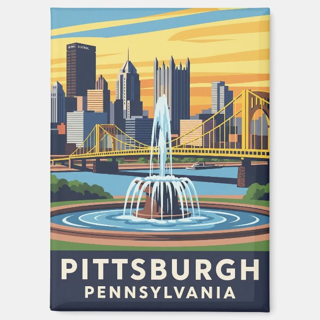 Pennsylvania Pittsburgh Travel Magnet (Vorderseite)