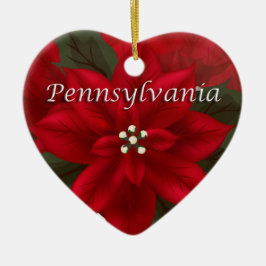 Pennsylvania Poinsettia Herz Keepake Ornament