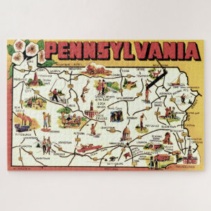Pennsylvania-Postkarten-Kartenpuzzle