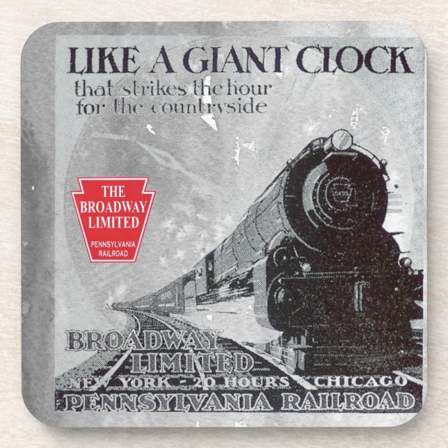 Pennsylvania Railroad Broadway Limited 1928 Getränkeuntersetzer (Vorderseite)