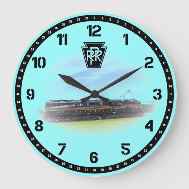 Pennsylvania Railroad GG-1 #4800 Side View Große Wanduhr (Vorderseite)