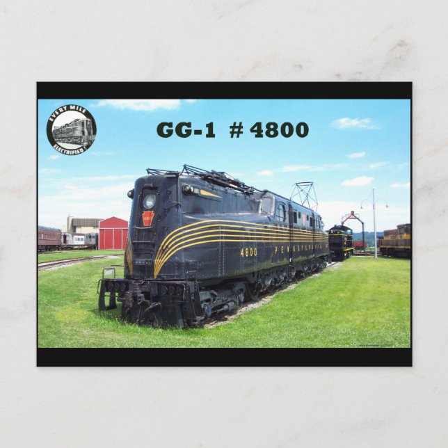 Pennsylvania Railroad Locomotive GG-1 #4800 -2- Postkarte (Vorderseite)