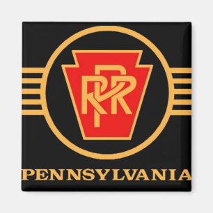 Pennsylvania Railroad-Logo, Schwarz und Gold   Magnet