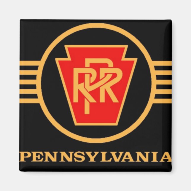 Pennsylvania Railroad-Logo, Schwarz und Gold   Magnet (Vorne)
