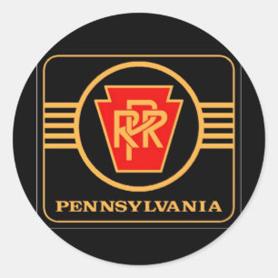 Pennsylvania Railroad-Logo, Schwarz und Gold Runder Aufkleber