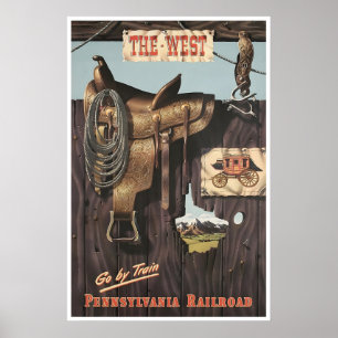 Pennsylvania Railroad Poster Zug Western Art