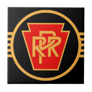 Pennsylvania Railroad Schwarz und Gold Stone Co Fliese