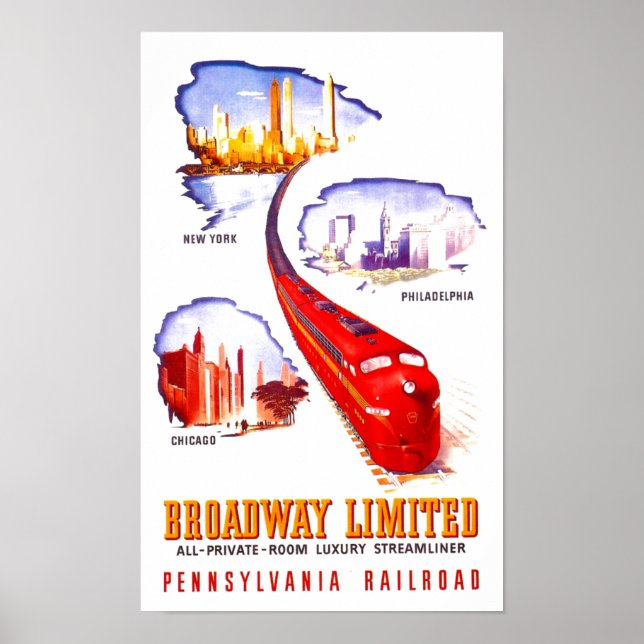 Pennsylvania Railway Broadway Limited Streamliner Poster (Vorne)