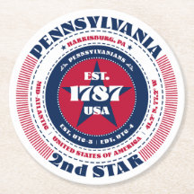 Pennsylvania Red White Blue Typografy