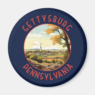 Pennsylvania Retro Distressed Circle Magnet