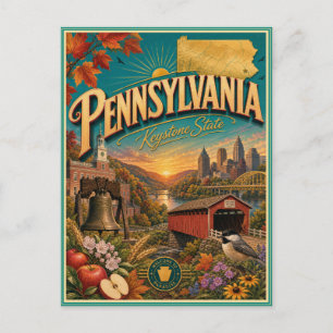 Pennsylvania Retro-Reise-Andenken-Postkarte Postkarte