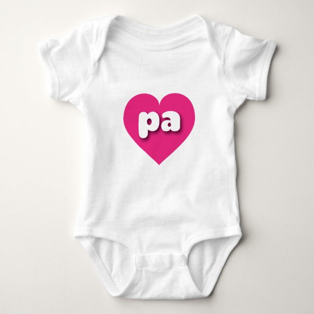 Pennsylvania - rosa Herz - I Liebe pa Baby Strampler (Vorderseite)