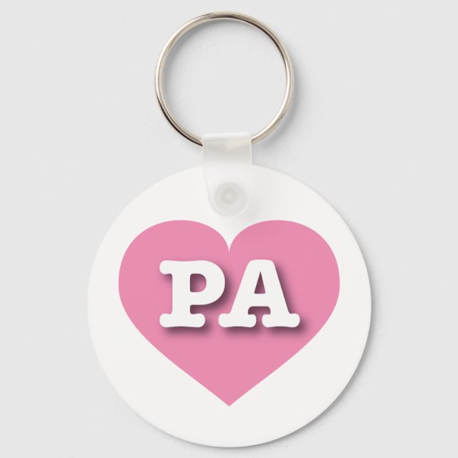 Pennsylvania - Rosa Herz - I Liebe PA Schlüsselanhänger (Vorderseite)