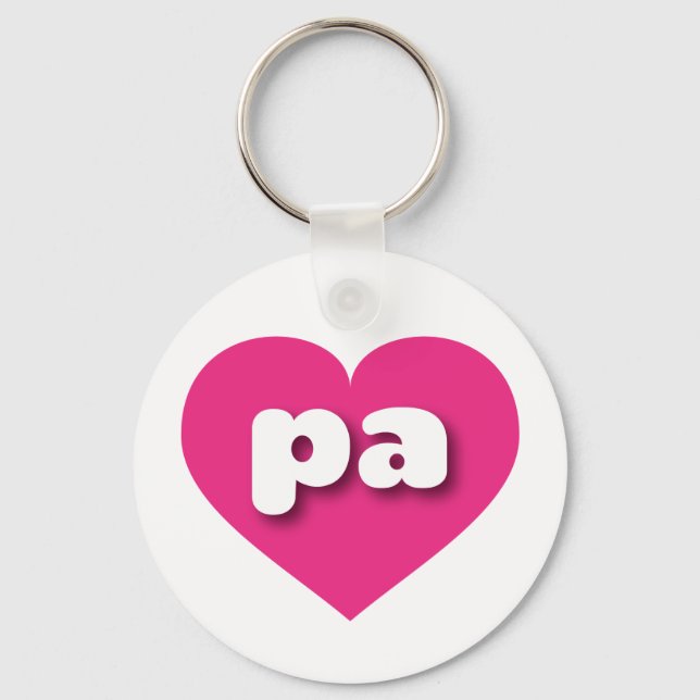 Pennsylvania - rosa Herz - I Liebe pa Schlüsselanhänger (Vorderseite)