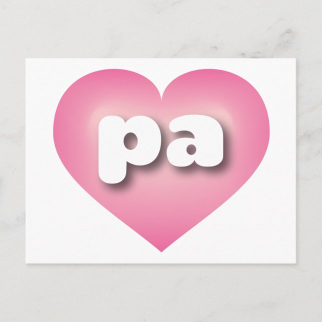Pennsylvania rosafarbenes Herz - I Liebe pa Postkarte (Vorderseite)