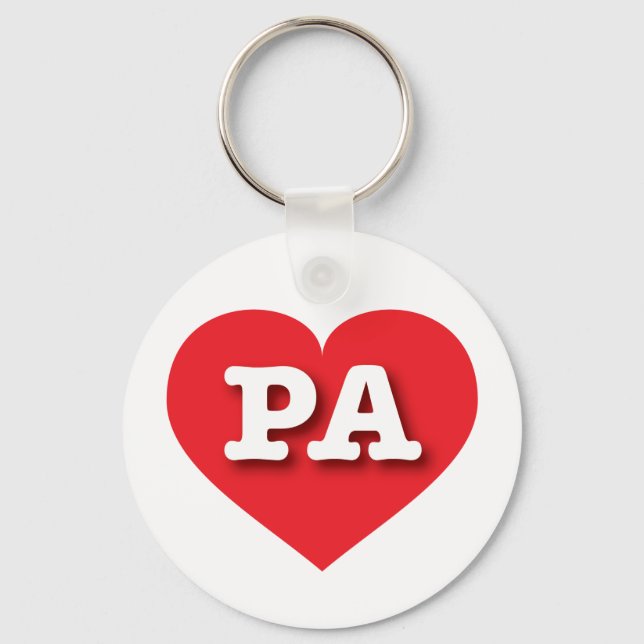 Pennsylvania Rotes Herz - I Liebe PA Schlüsselanhänger (Vorderseite)