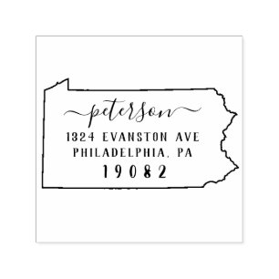 Pennsylvania Rücksendeadresse Briefmarke Selbstfar Permastempel