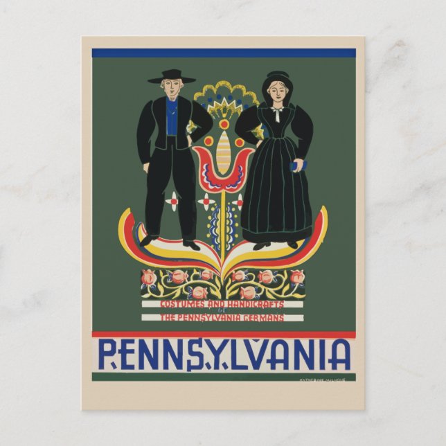 Pennsylvania Rural Amish Vintage Travel Postkarte (Vorderseite)