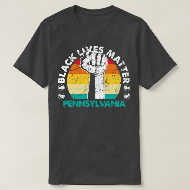 Pennsylvania - Schwarzpolitischer Protest T-Shirt (Design vorne)
