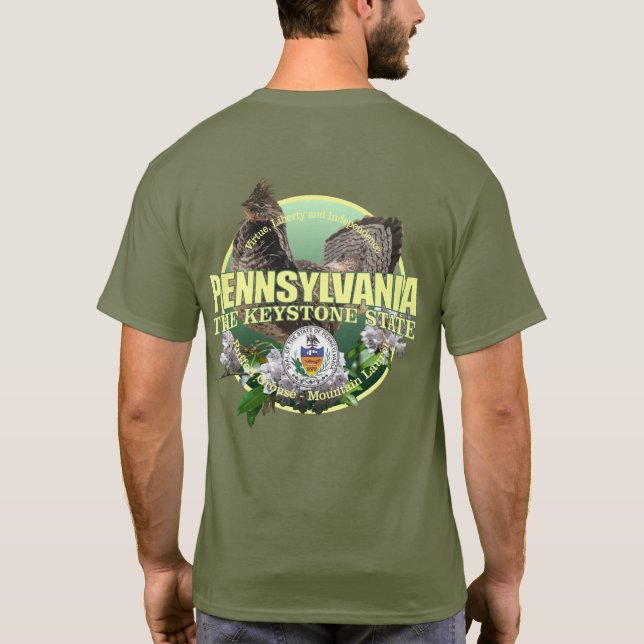 Pennsylvania Staat Bird & Blume T-Shirt (Rückseite)