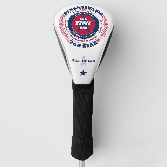 Pennsylvania Staat Circle Custom Golf Head Cover Golf Headcover (Vorderseite)
