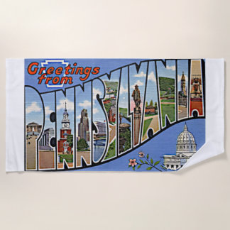 Pennsylvania Staat Grüße Retro Art Colorado Strandtuch