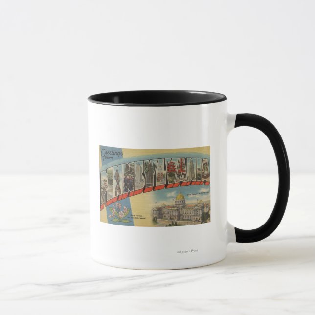 Pennsylvania (Staat Hauptstadt/Blume) 2 Tasse (Rechts)