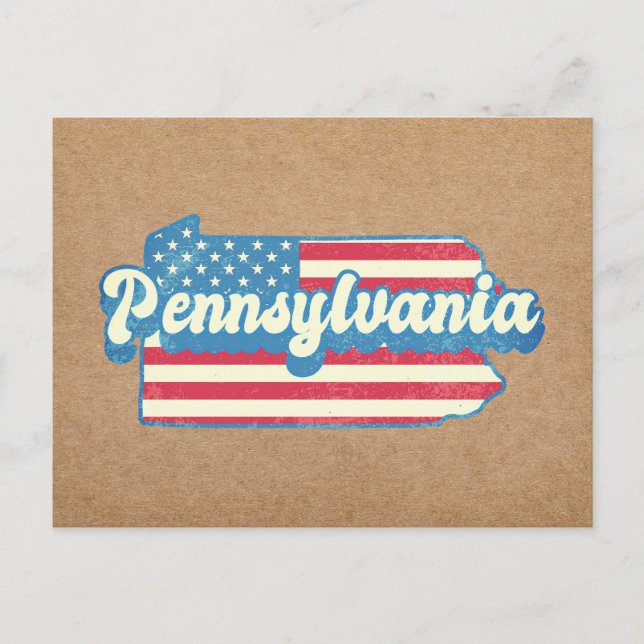 Pennsylvania Staat Karte Illustriert mit einer US- (Vorderseite)