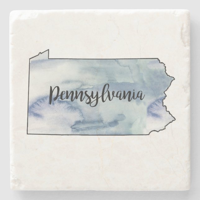 Pennsylvania Staat Karte Marble Stone Untersetzer (Vorderseite)