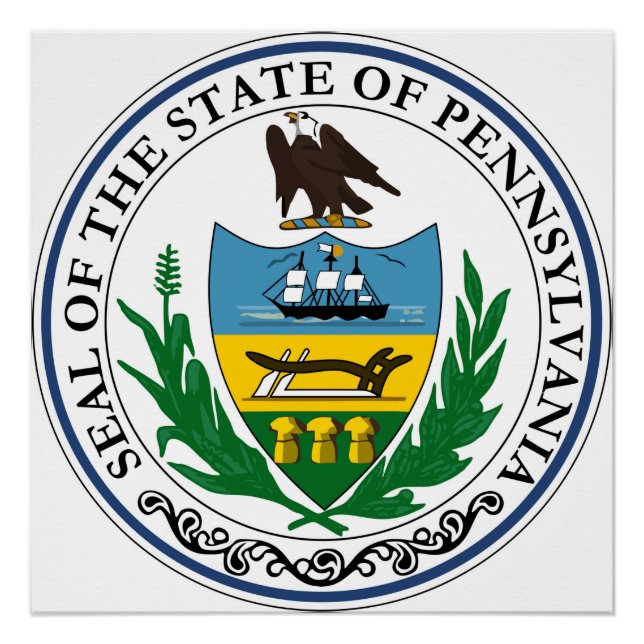 Pennsylvania Staat Siegel Amerikanische Republik S Poster (Vorderseite)