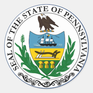 Pennsylvania Staat Siegel Amerikanische Republik S Runder Aufkleber