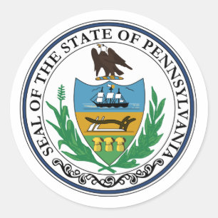 Pennsylvania Staat Siegel - Runder Aufkleber