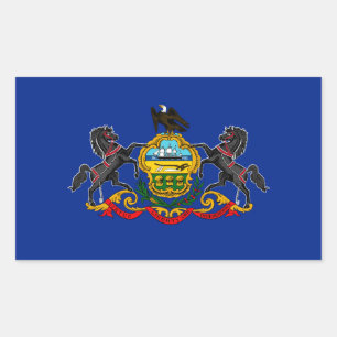 Pennsylvania-Staats-Flaggen-Entwurf Rechteckiger Aufkleber