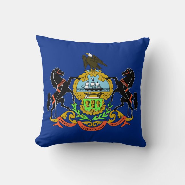 Pennsylvania Staatsflagge Amerikanische MoJo Pillo Kissen (Vorderseite)