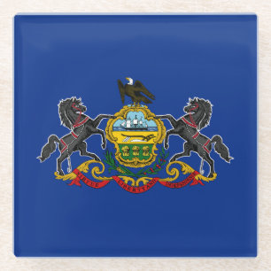 Pennsylvania Staatsflagge Glasuntersetzer