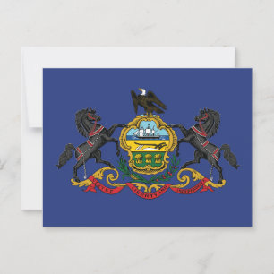 Pennsylvania Staatsflagge Pferde  Postkarte