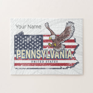 Pennsylvania Staatskarte Vereinigte Staaten Vintag