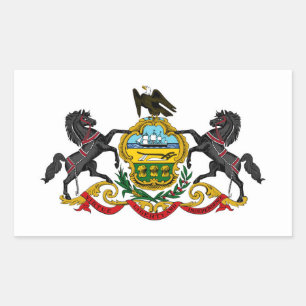 Pennsylvania-Staatsmantel bewaffnet Flagge Rechteckiger Aufkleber