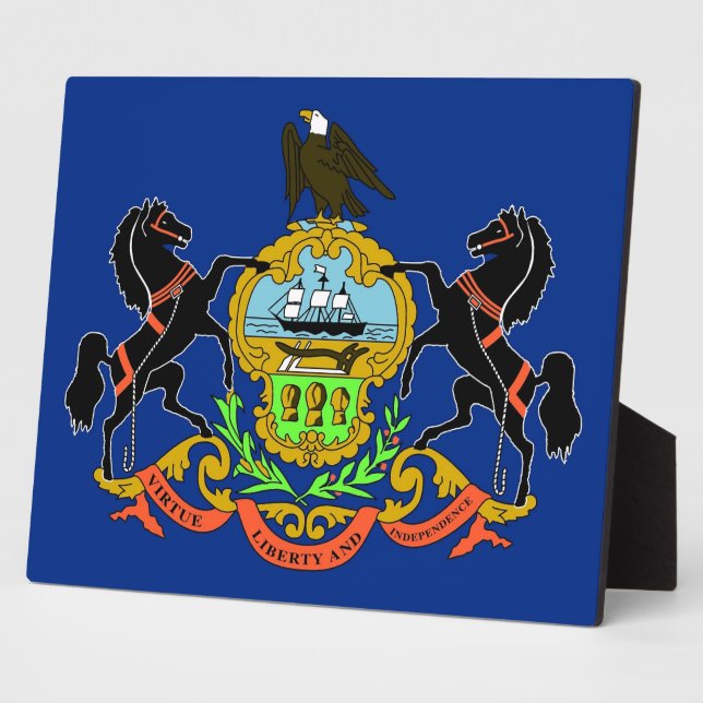 Pennsylvania State Flag Plaque Fotoplatte (Seite)
