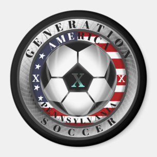Pennsylvania State Generation X American Soccer Magnet