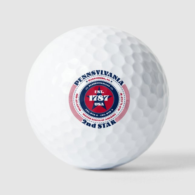 Pennsylvania Statehood Patriotic Geschenk Golf Bal Golfball (Vorderseite)