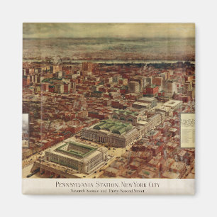 Pennsylvania-Station New York City im Jahre 1910 Magnet