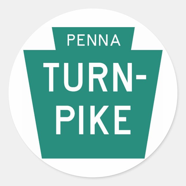Pennsylvania Turnpike Runder Aufkleber (Vorderseite)
